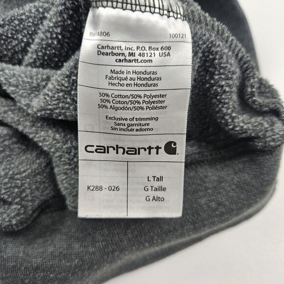 Carhartt Hoodie Men's L-Tall K288 Loose Midweight Logo Sleeve Graphic Sweatshirt - Picture 4 of 8